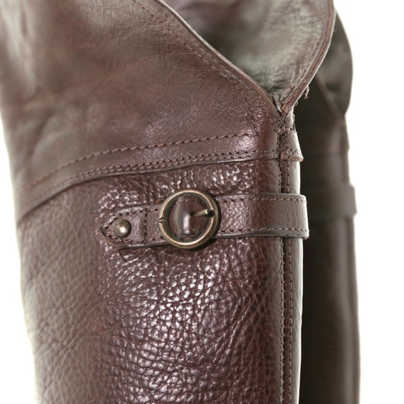 Frye Jane Tall Cuff Over The Knee Brown Leather Heel Cowboy Boots Womens 6M Boho - Picture 6 of 10